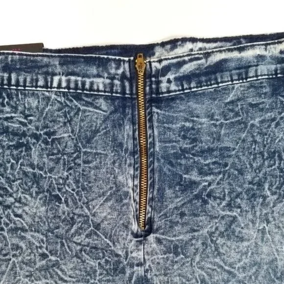 Fashion Nova Pencil Skirt Womens Size1X Stretch Acid Wash Mini Length NEW - Picture 6 of 12